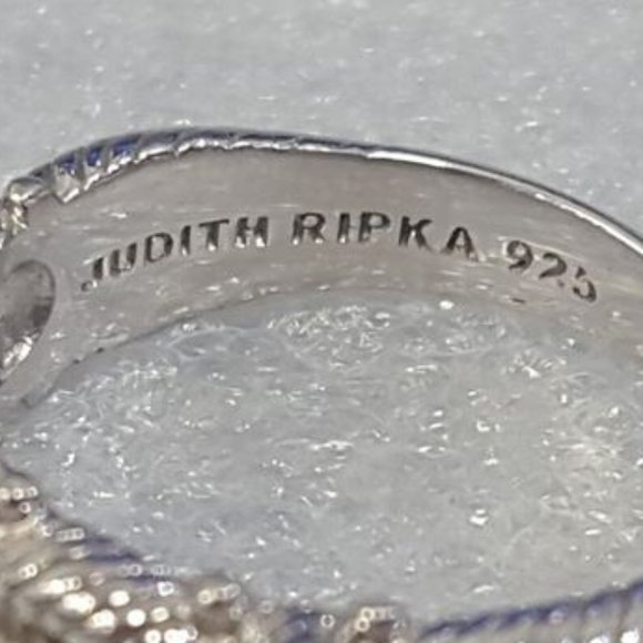 Judith Ripka sterling silver cable 3-stone pearl ring - Picture 2 of 3